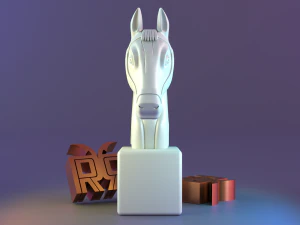 Stehender Pferdekopf 3D Druckmodell