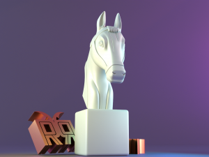 Standing horse head 3D Baskı Modeli