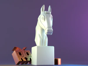 Stehender Pferdekopf 3D Druckmodell