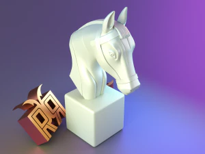 Stehender Pferdekopf 3D Druckmodell