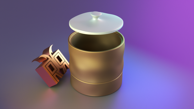 Cylindrical deform container 3D Print Model .c4d .max .obj .3ds .fbx .stl .blend 