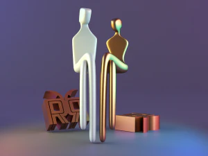 Mantelskulptur „Wir zwei“. 3D Druckmodell