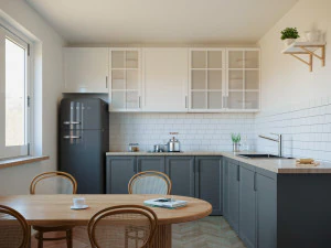 किचन नॉर्डिक स्टाइल इंटीरियर सीन कोरोना रेंडरर 3D मॉडल