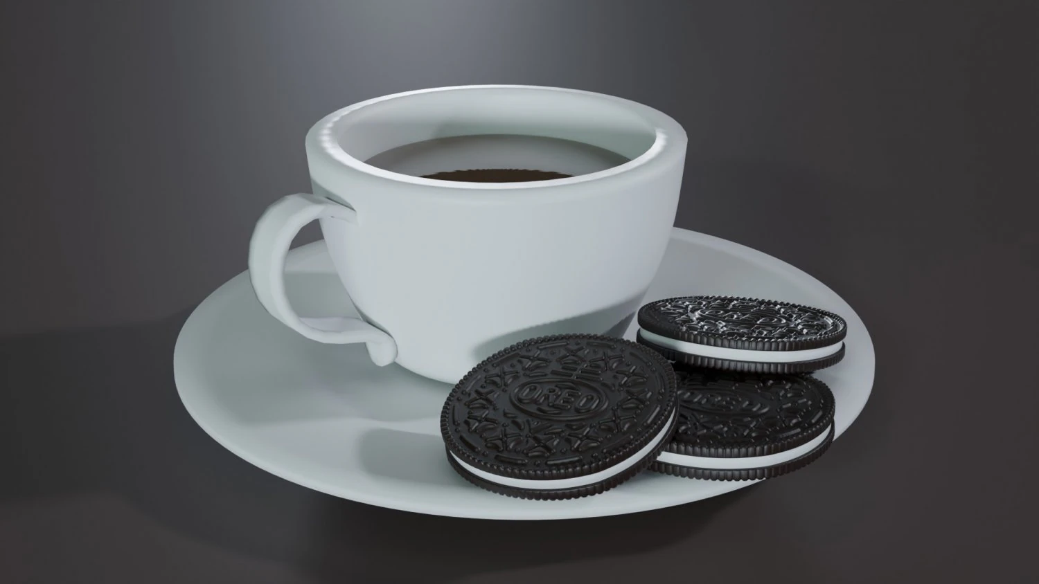 Coffee Cup with Cookies 3D Model .c4d .max .obj .3ds .fbx .stl .blend 