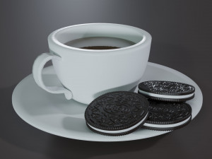 Coffee Cup with Cookies Modelo 3D