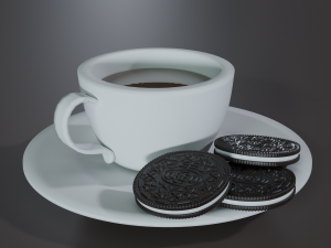 Coffee Cup with Cookies 3D मॉडल