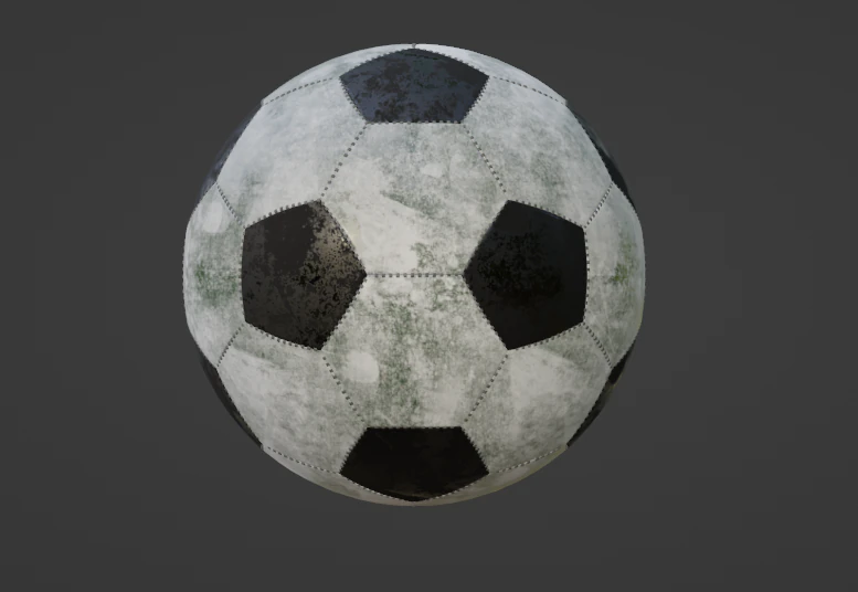 Soccer ball dirty 3D Model .c4d .max .obj .3ds .fbx .stl .blend 