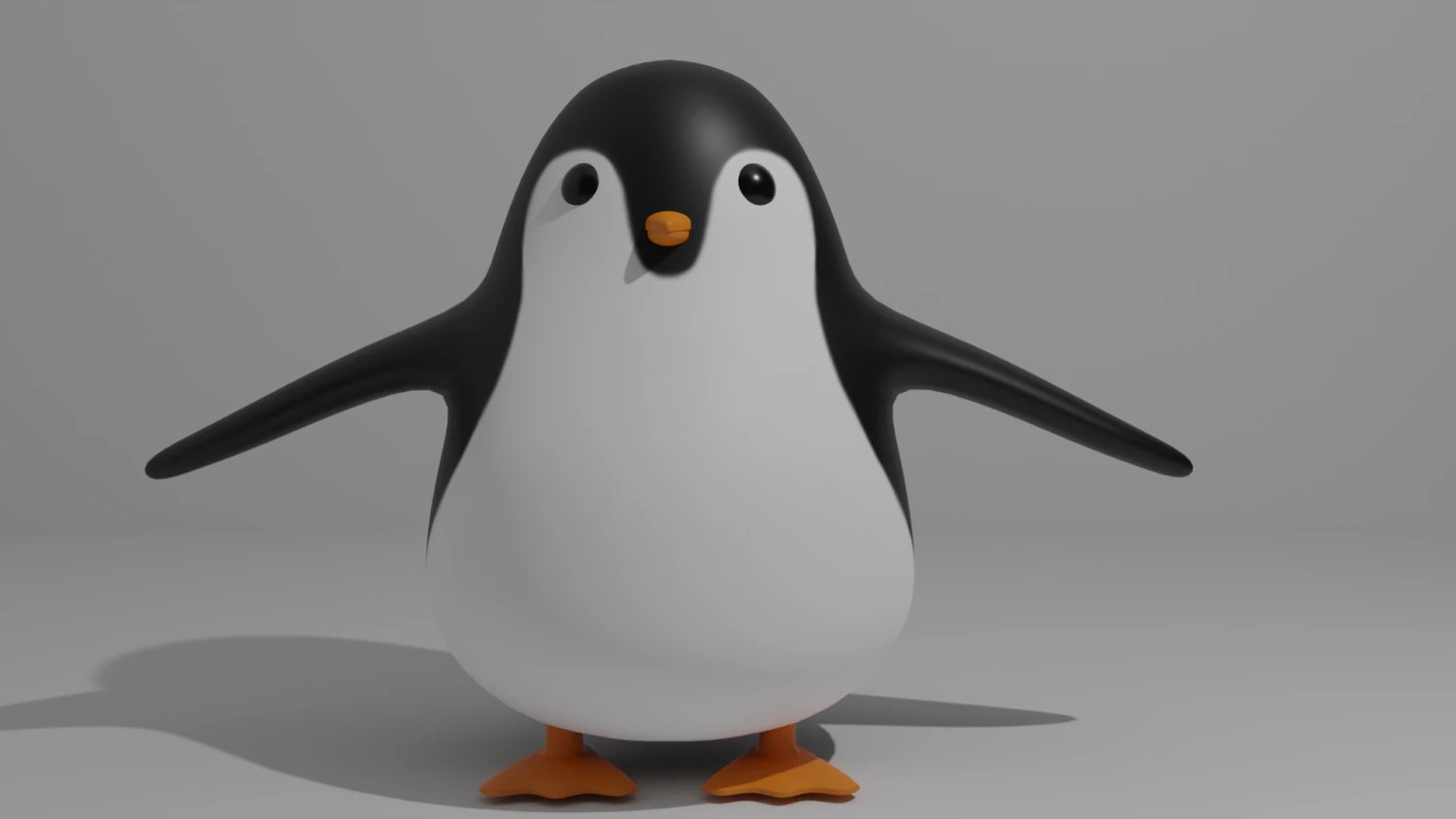 Penguin rigged 3D Model .c4d .max .obj .3ds .fbx .stl .blend 