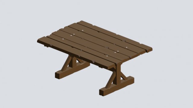 Wooden table low poly Model 3D .c4d .max .obj .3ds .fbx .stl .blend