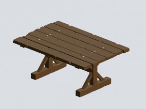 Wooden table low poly Modelo 3D