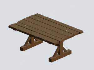 Mesa de madera baja poli Modelo 3D