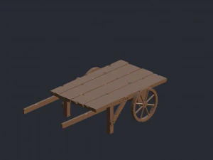 나무 카트 로우 폴리 3D 모델
