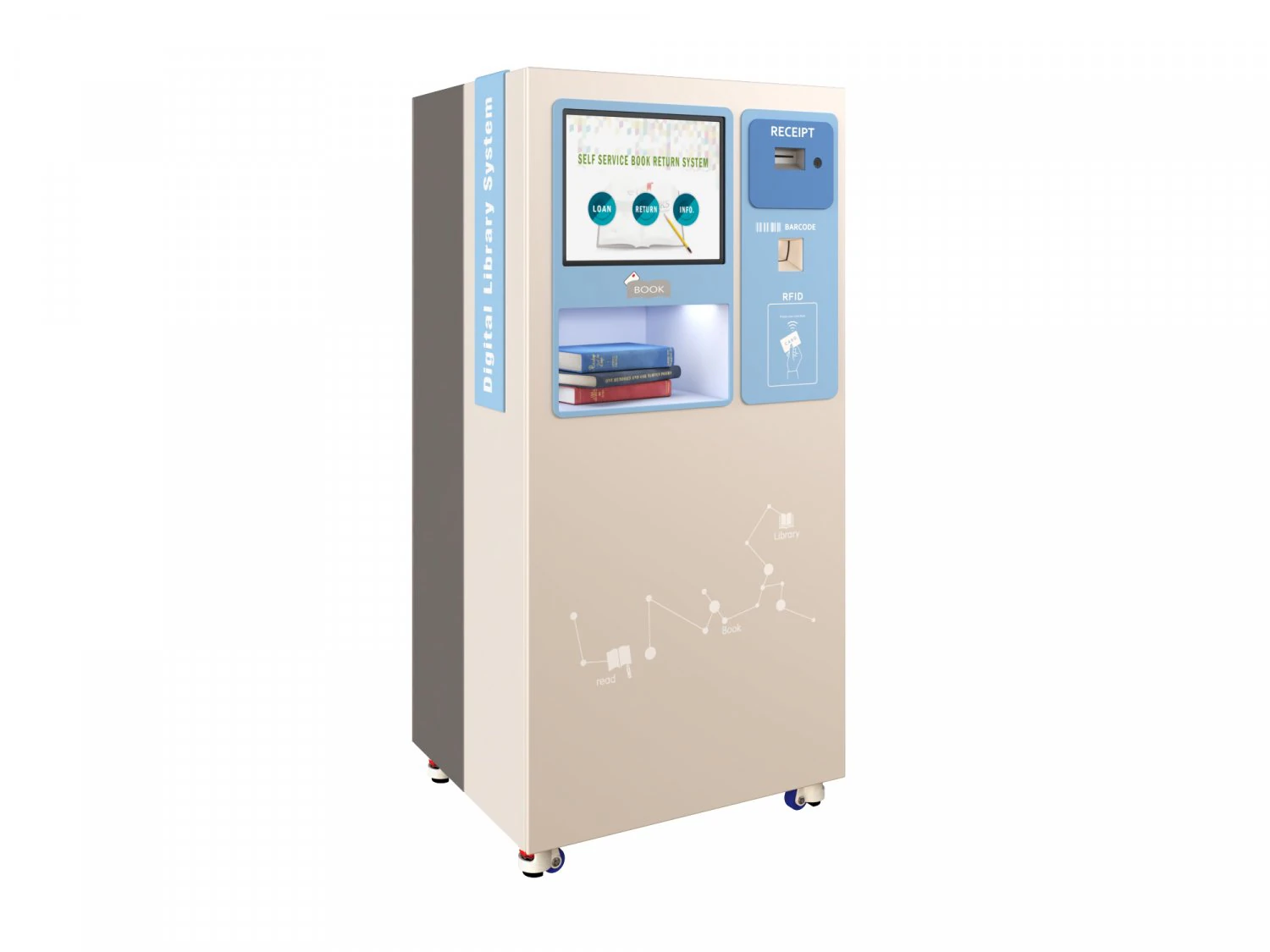 Self Service Library Book Returning Machine 3D Model .c4d .max .obj .3ds .fbx .stl .blend 