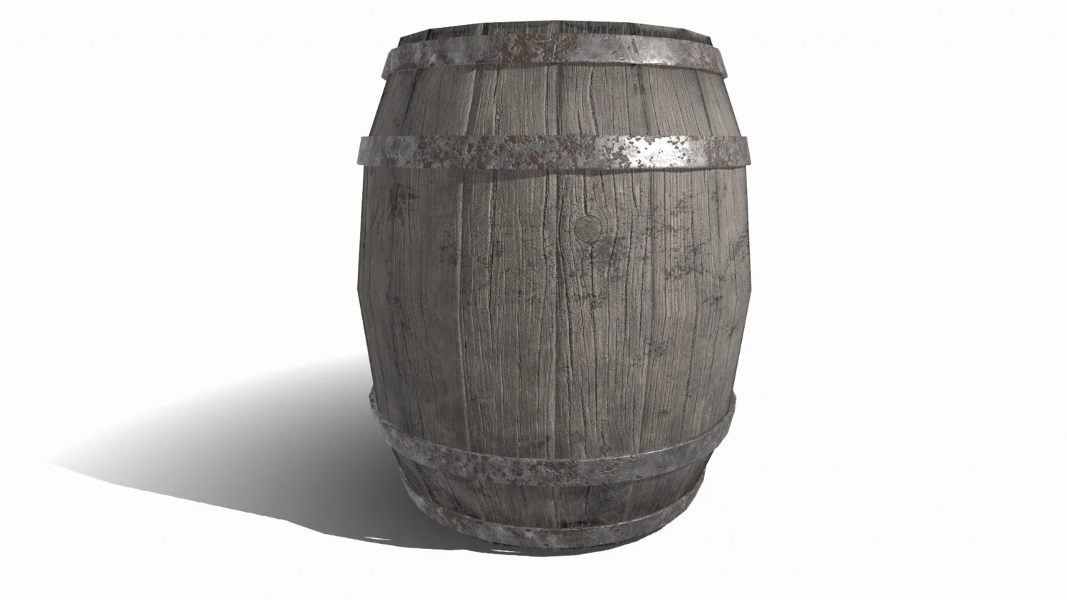 Wooden barrel 3D Model .c4d .max .obj .3ds .fbx .stl .blend 