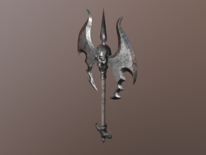 An axe with a skull 3D Model
