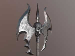 An axe with a skull 3D Model