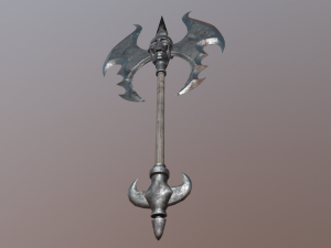 An axe with a skull 3D Model