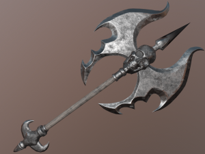 An axe with a skull 3D Model