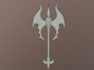 An axe with a skull 3D Model