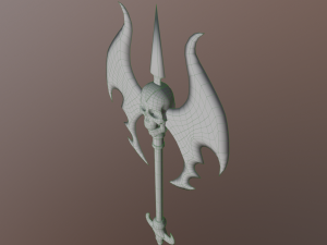 An axe with a skull 3D Model