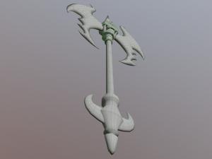 An axe with a skull 3D Model