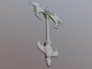 An axe with a skull 3D Model