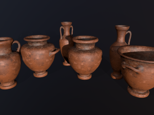 Antique clay pot 3D Model