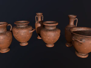 Antique clay pot 3D Model