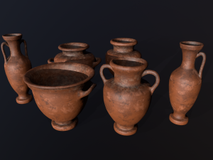 Antique clay pot 3D Model
