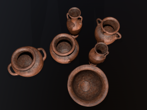 Antique clay pot 3D Model