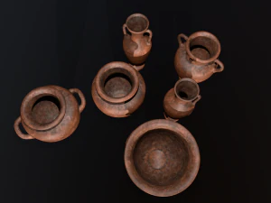 Antique clay pot 3D Model