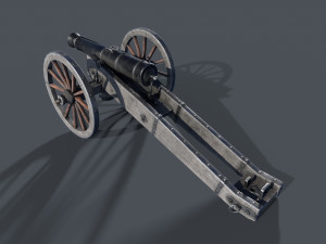 Medieval cannon Low-poly 3D Model