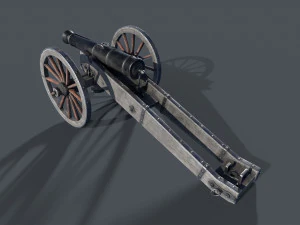 Mittelalterliche Kanone Low-Poly 3D Modell
