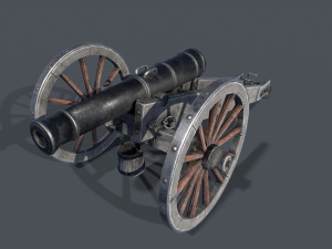 Medieval cannon Low-poly 3D Model