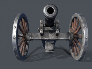 Medieval cannon Low-poly 3D Model