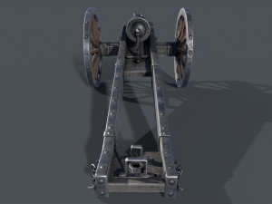 Medieval cannon Low-poly 3D Model