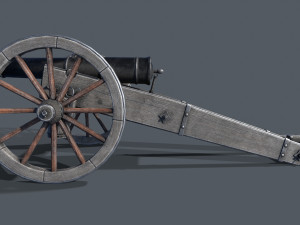Medieval cannon Low-poly 3D Model