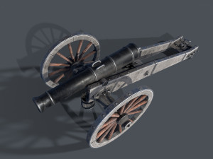 Medieval cannon Low-poly 3D Model