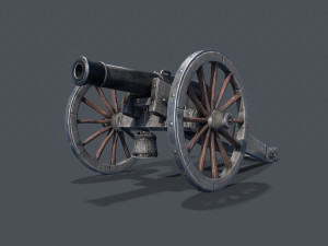Medieval cannon Low-poly 3D Model