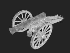 Medieval cannon Low-poly 3D Model