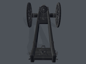 Medieval cannon Low-poly 3D Model