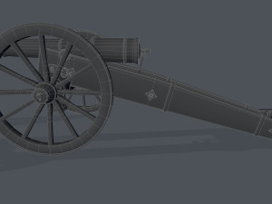 Medieval cannon Low-poly 3D Model