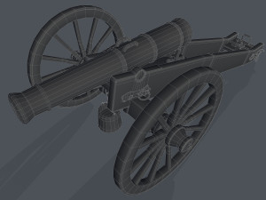 Medieval cannon Low-poly 3D Model