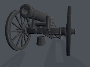 Medieval cannon Low-poly 3D Model