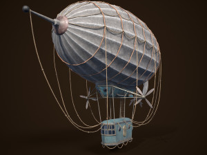 Steampunk Airship Low-poly 3D Модель