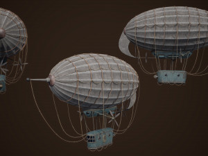 Steampunk Airship Low-poly 3D Model
