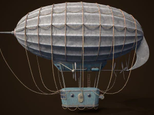 Steampunk Airship Low-poly 3D Model