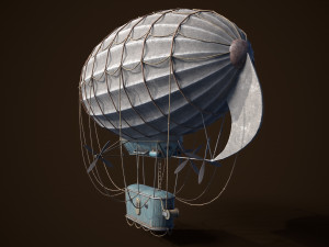 Steampunk Airship Low-poly 3D Model