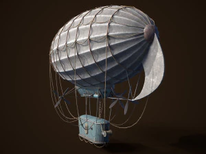 Steampunk Airship Low-poly 3D Model