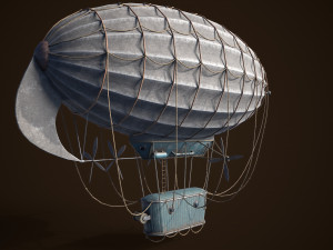 Steampunk Airship Low-poly 3D Model
